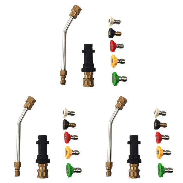 Adaptador Pistola Lavado Coches Alta Presión 5 Boquillas + Varilla Extensión Curva para Karcher