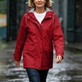 thumbnail image 5 of AnuYalue Women Waterproof Jacket Fashion Button Coat Striped Lined Windbreaker Jackets with Pockets Long Sleeve Outerwear, 5 of 8