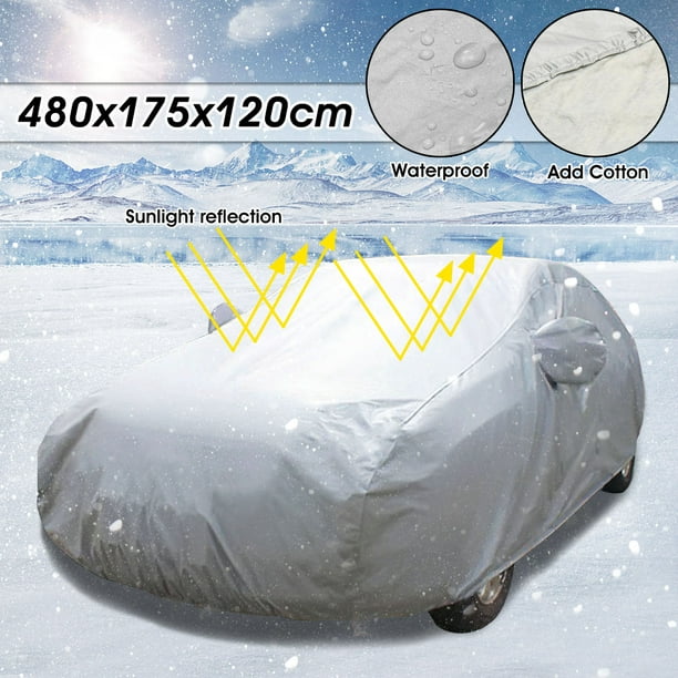 Universal Full Car Cover Cotton Waterproof Breathable Dust Rain UV Snow  OutDoor 