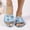 Blue, variant on Womens Phalaenopsis Orchid Strappy Flat Beach Vacation Sandals, Delicate Floral Design Inspired by Exotic Orchid Blooms, Comfortable Cushioned Footbed for All-Day Walking