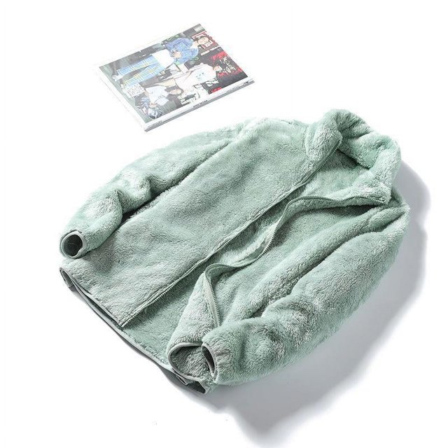 Thick Double-sided Fleece Coat for Men and Women - Warm and Cozy Outdoor Rush Clothes for Spring Autumn and Winter - Stylish and Versatile Sweater Cardigan with Inner Container tzw