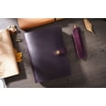 thumbnail image 3 of KISSKI·H Olvido A7 Leather Travelers Pocket Notebook, Refillable Binder Journal with Lined, 6 Ring Binder Notepad Organizer Holder, Vintage Diary for Writer/Business, Personal/Business Gift, Purple, 3 of 4