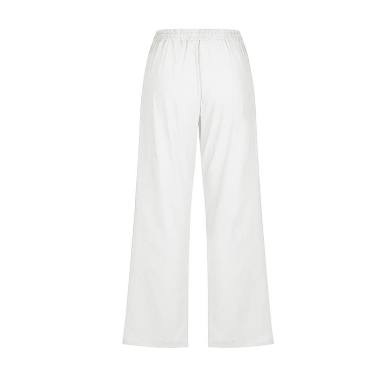 ZACPNCV Teen Girls Casual Cotton Linen Pants Lightweight
