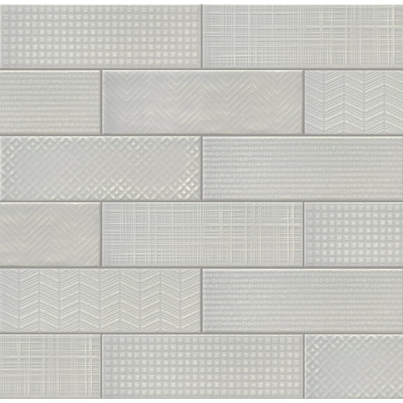 MSI Urbano Dusk 3D Mix Glossy 12 in. x 4 in. Glossy Ceramic Gray Textured Subway Tile (9.9 sq. ft. / case)