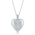 thumbnail image 2 of Heart-Shaped 16+2" Locket and 14+2" Pendant Necklace Two Piece Sterling Silver Set for Mother, Daughter, Grandmother, Granddaughter, Women or Teens-Angel Wings, 2 of 9