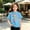01 Light Blue, variant on Kids Girls Floral Print T-Shirt Light Blue Oversized Crew Neck Short Sleeve Soft Breathable Tee For Summer Beach Vacation Boho Style Back To School Outfit