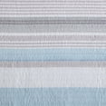 thumbnail image 4 of Beatrice Home Fashions, Coralinn Stripe 3PC Quilt Set, Full/Queen, Blue/Gray, 4 of 6