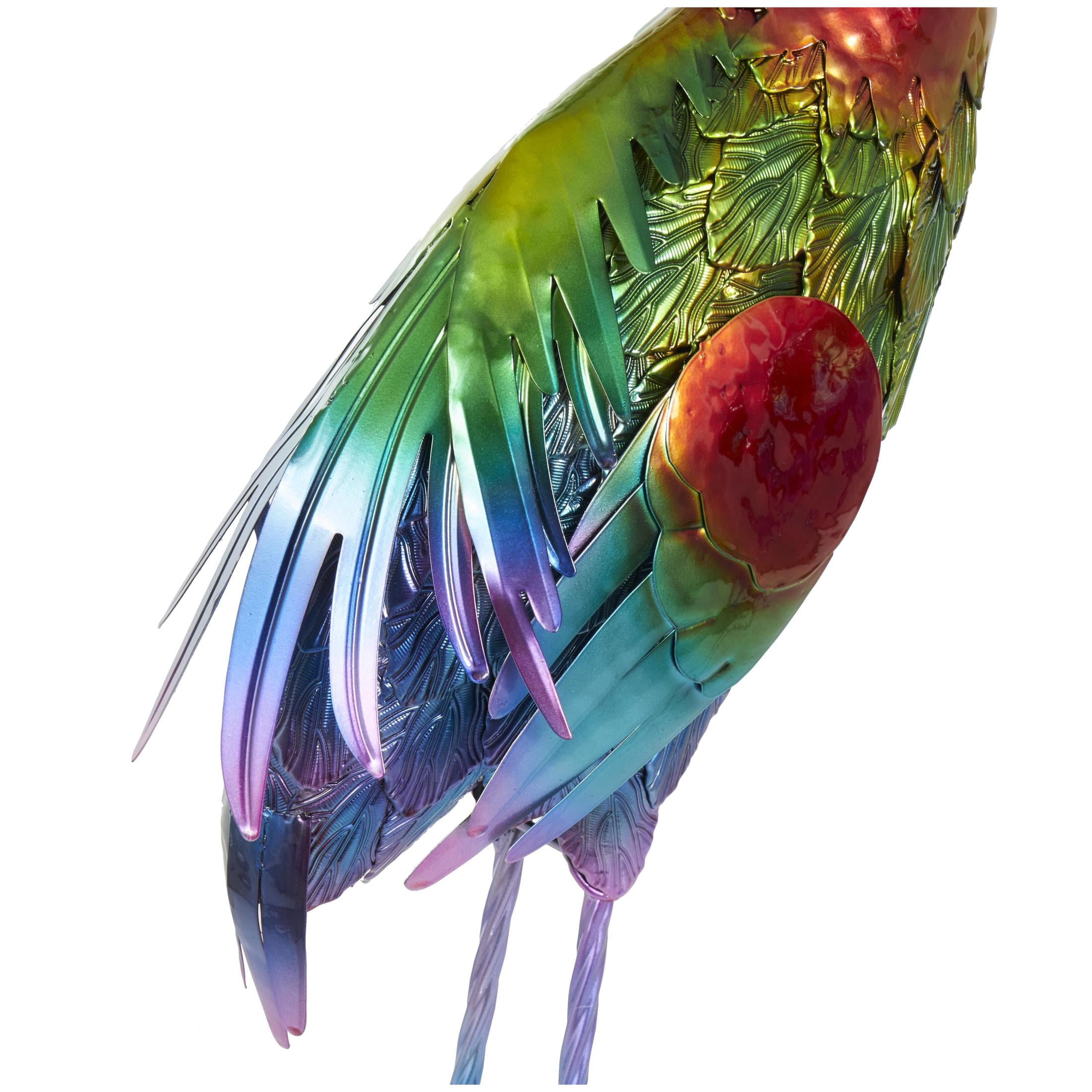 DecMode 44" Tall Textured Rainbow Flamingo Garden Sculpture (2 Pack)
