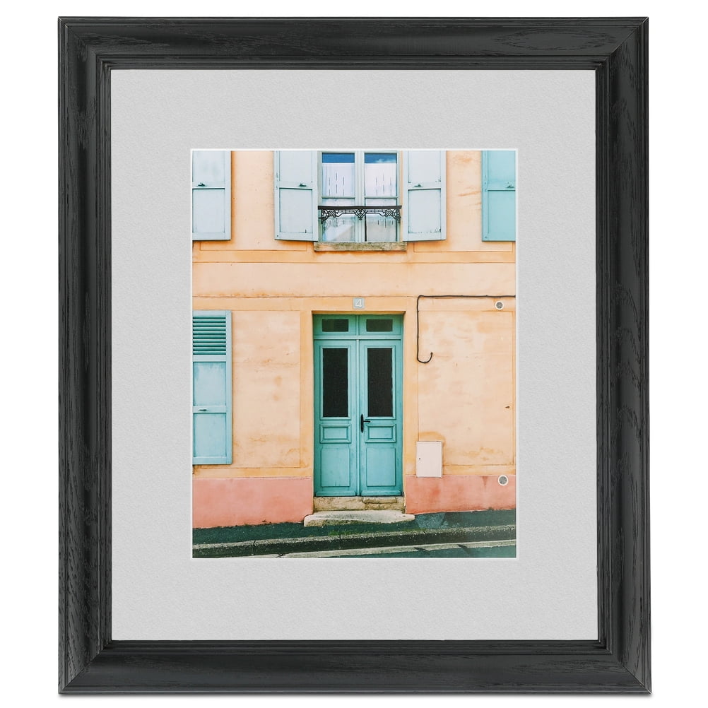 ArtToFrames 22x28 Matted Picture Frame with 18x24 Single Mat Photo Opening Framed in 1.25 Black Stain on Solid Red Oak and 2 Candlewick Mat (FWM-4083-22x28)