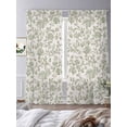 thumbnail image 3 of Farmhouse Sage Green Sheer Curtains 96 Inch Length 2 Panels Set for Living Room/Bedroom, Vintage Flower Leaf Botanical Semi Curtain Sheers Drapes Rod Pocket Curtains Window Treatment Set 52''x96''x2, 3 of 7