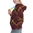 thumbnail image 2 of Lsque Buffalo Check Plaid Pattern Casual Women's Hoodie,Hooded Sweatshirt with Kangaroo Pocket,Pullover Hoodie with Eye-catching Drawstrings-XX-Large, 2 of 7