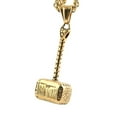 thumbnail image 5 of HZMAN Thor Hammer Stainless Steel Necklace For Men and Women Hammer Pendant Necklace 22+2 Inch Chain, Gold, 5 of 8