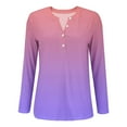 thumbnail image 5 of ZJXFGS 3/4 Length Sleeve Womens, Tops Tops for Women Trendy Summer, Women's Long Sleeve T Shirt Round Neck Casual Tops, Business Casual Tops for Women Purple 3XL, 5 of 5