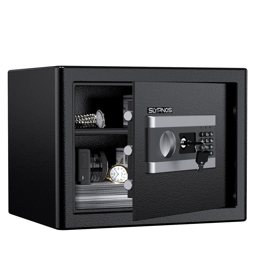 SLYPNOS Security Safe Digital Safe with Electronic Keypad, Removable Shelf, 2 Emergency