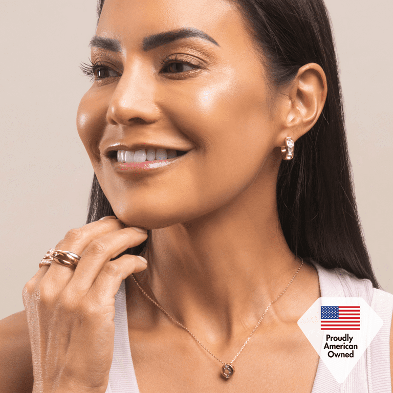 Cate Chloe Giselle 18k White Gold Plated Silver 15mm Hoop