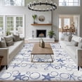thumbnail image 3 of Navy Blue Coastal Area Rugs 6'x9', Washable Small Throw Rugs for Kitchen Dining room, Starfish Nautical Ocean Sea Wooden Indoor Outdoor Rug Non-Slip Low Pile Carpet Runner Reversible Floor Mats, 3 of 8