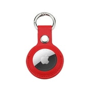 AirTag Case, Durable Leather Shock Resistant Keychain Multi-Function for AirTag Case Red