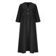 thumbnail image 4 of Vestido Largo de Manga Larga para las Mujeres Lino Suelto Bolsillo Cuarto Vestido de Manga, Vestido de Manga Larga de las Mujeres Desgaste Maxi Casual, 4 of 5