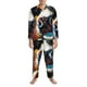thumbnail image 3 of Balery Cow Pijama para Hombre de Dos Piezas con Manga Larga, Conjunto de Dormir y Descanso Suave con Bolsillos-Medium, 3 of 7