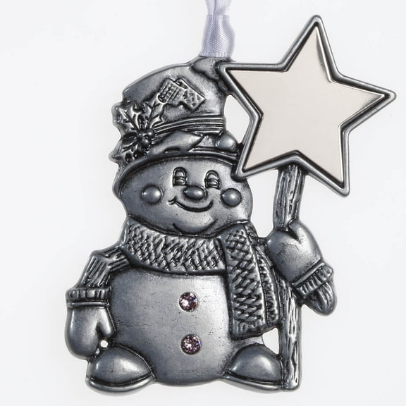 Pewter Birthstone Snowman Ornament, June