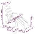 thumbnail image 5 of vidaXL Garden Adirondack Chair with Footstool HDPE White, 5 of 5