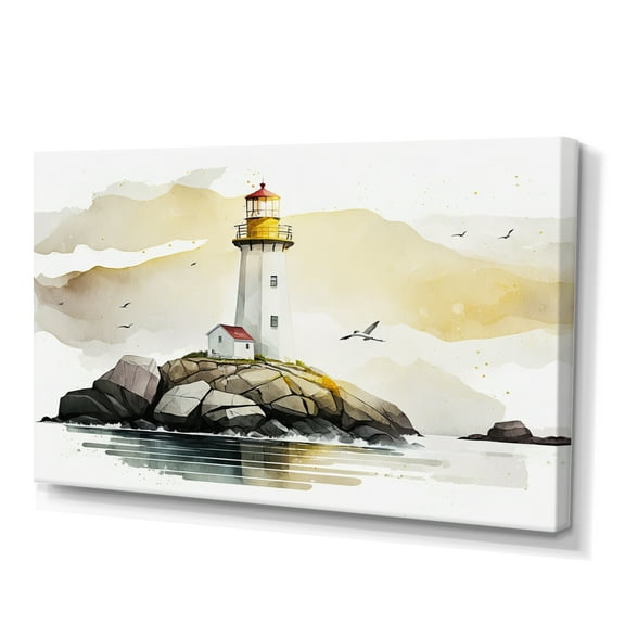 Designart Lighthouse On The Coast I Canvas Wall Art