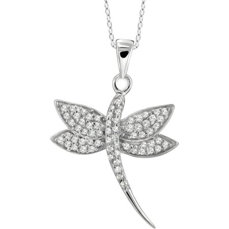 JewelersClub 1/4 Carat T.W. White Diamond Butterfly Sterling Silver Pendant