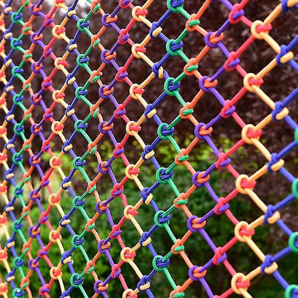 Cuerda de nailon colorida para niños, red de seguridad anticaída para jardín de infantes, barandilla para escaleras y balcón, red protectora de malla segura para niños