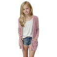thumbnail image 4 of UQJfacai Girls Cardigan Corduroy Open Front Long Sleeve Oversized Sweaters Spring Fall Kids Casual Outerwear with Pockets 5-14 Years, 4 of 8
