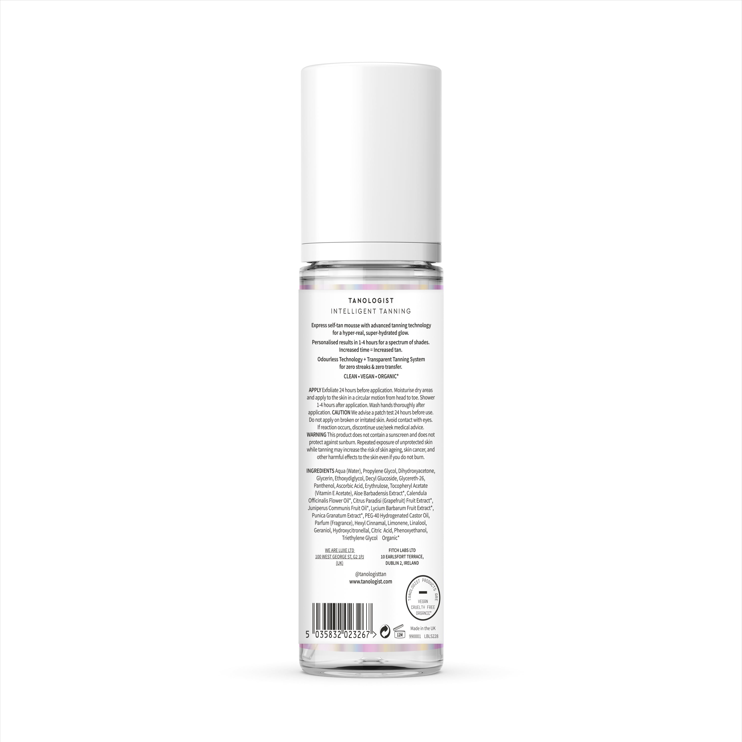 Tanologist Express Self Tan Mousse, Light Tan, 6.76 fl.oz/ 200 ml Bottle