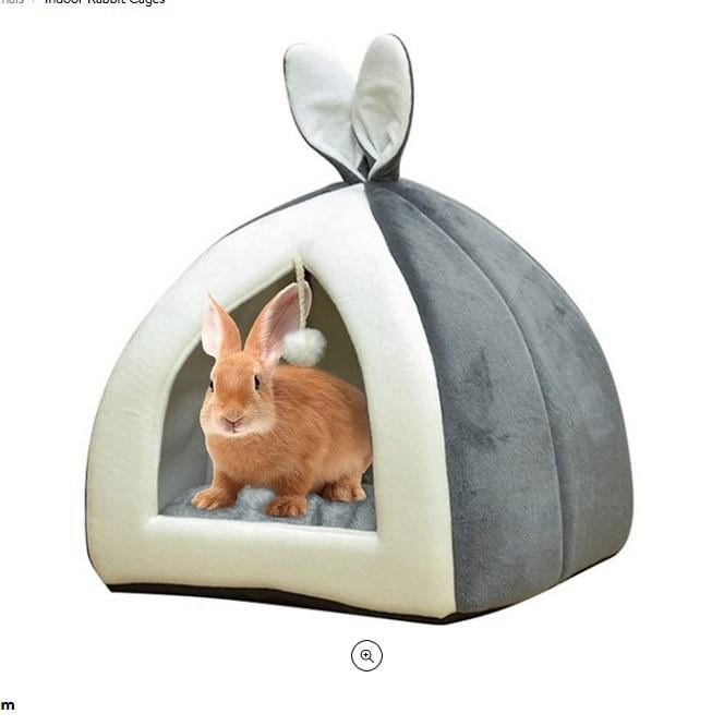 cat litter in rabbit cage