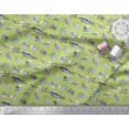 thumbnail image 3 of Soimoi Green Rayon Fabric Text & Sea Food Kitchen Print Sewing Fabric Yard 56 Inch Wide, 3 of 3
