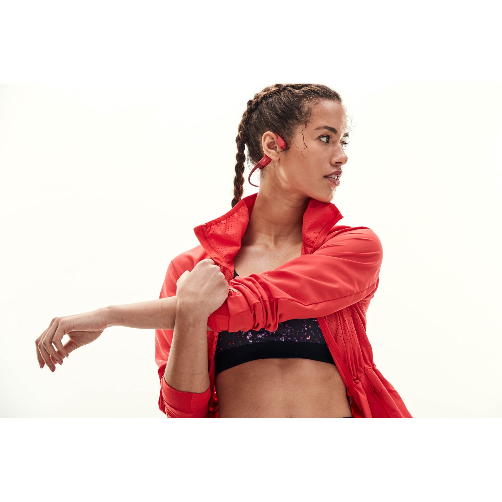 Shokz - OpenRun, Bone Conduction Sports Headphones, Red