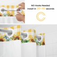 thumbnail image 5 of Farmhouse Style No Hook Shower Curtain with Snap in Liner Sunflower Yellow Car Country Plant Plaid Linen Waterproof Bathroom Shower Curtain with See Through Top Window for Bathtub 36" x 72", 5 of 9
