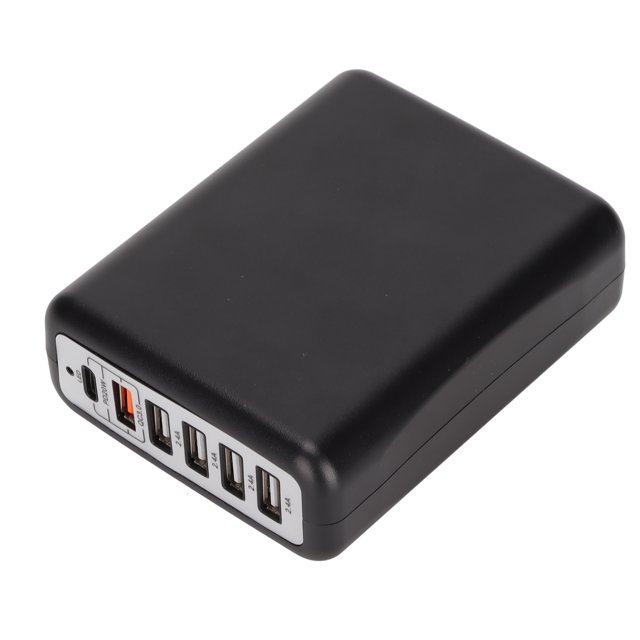 Estación de carga USB de escritorio con puerto, cargador de concentrador de carga USB de escritorio rápido de 6 puertos de 100W compacto y liviano