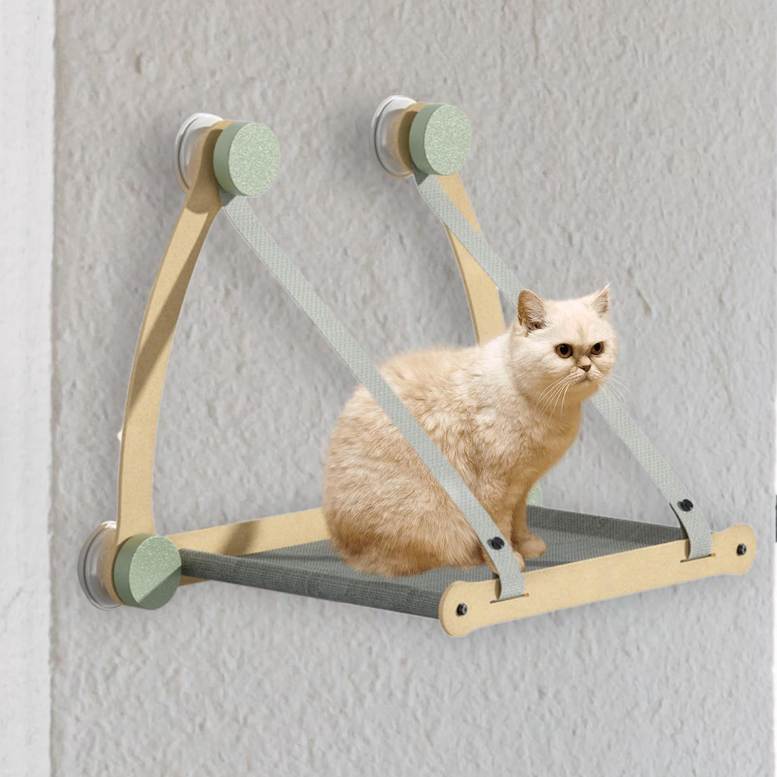Cat Window Perch with Strong Suction Cups Comfortable Easy to Install Space Saving Sturdy Hammock for Bedroom Wall Indoor Climbing Playing Grey