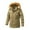 Khaki, variant on Lenago Winter Quilted Jackets For Men Warm Parka Jacket With Faux Fur Fleece Lining Thermal Winter Fashion Outerwear Solid Color Men'S Overcoat Quilted Thicken Puffer Jacket