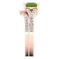 thumbnail image 3 of 3.36 ct Brilliant Princess Cut Natural Peridot 18K Rose Gold Solitaire with Accents Engagement Bridal Wedding Ring Band Set size 3.5, 3 of 7