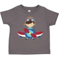 thumbnail image 3 of Inktastic Pilot Boy, Airplane, Plane, Flying, Brown Hair Boys Toddler T-Shirt, 3 of 5