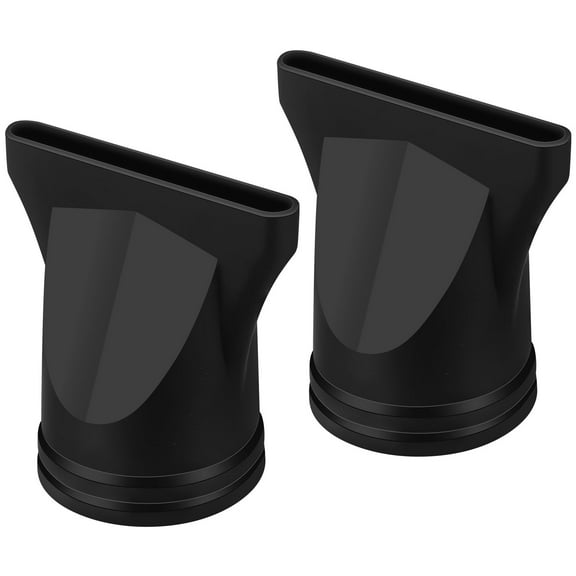 SKISUNO 2-Pack Black Hair Dryer Nozzles for Professional Salon Styling, Efficient Blow Drying Accessories, Flat Tips