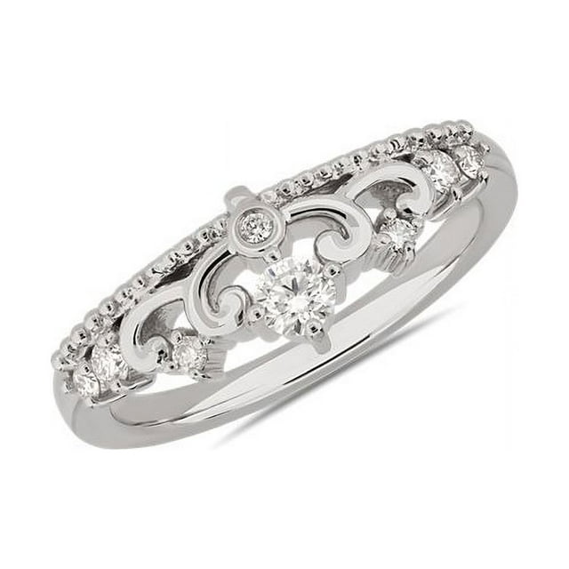 Bande Éternité Unique Diamant Naturel 0.15 Carat Excellent Rond pour Femmes Or Blanc Massif 18K Taille 8.5