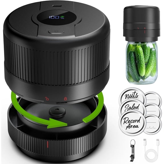 WarmHaven Mason Jar Vacuum Sealer Kit, Electric Sealer for Wide, Regular Mouth Mason Jars, Portable Vacuum Sealer for Jars, Birthday Gifts for Her, Gifts for Mom, Grandma