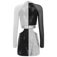 thumbnail image 4 of Jhaoyu Robe Déguisement des Années 60 pour Femmes, Mini Robe à Sequins Scintillants, Tenues de Spectacle, Blanc m, 4 of 5