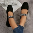 thumbnail image 7 of Felirenzacia Women’s Flats Shoes, Dress Faux Suede Ballet Flat Shoes, Rhinestone Flower Ankle Strap Square Toe Flats Comfort Office Shoes for Ladies, 7 of 7
