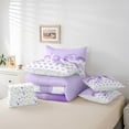 thumbnail image 6 of jejeloiu Cartoon Bow 7 Pieces Bedding Comforter Set,Purple Polka Dots Full Bedding Set For Girl Reversible, 6 of 8