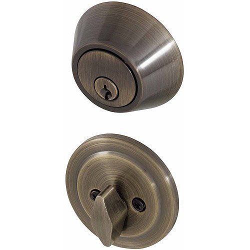 Honeywell Single Cylinder Deadbolt Door Lock, Antique Brass Walmart