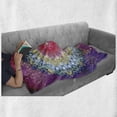 thumbnail image 6 of Mandala Soft Flannel Fleece Throw Blanket, Arrangement with Geometric Zigzag Shape and Blossoming Flowers Bohemian Oriental, Cozy Plush for Indoor and Outdoor Use, 70" x 90", Multicolor, by Ambesonne, 6 of 6