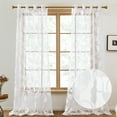 thumbnail image 5 of Deconovo Sheer Curtains Voile Grommet Curtains for Bedroom 52"x72". 2 Panels, Flower Pattern, 5 of 6