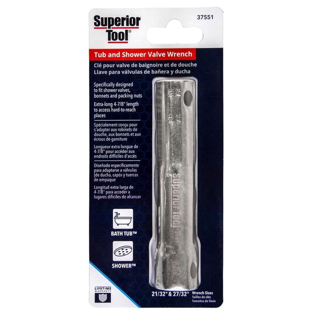 Llave de tubo para válvula de ducha Superior Tool CH Hanson Silver
