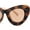 Tortoise Beige - Brown, variant on Womens Super Thick Exaggerated Oversize Cat Eye Sunglasses All Black